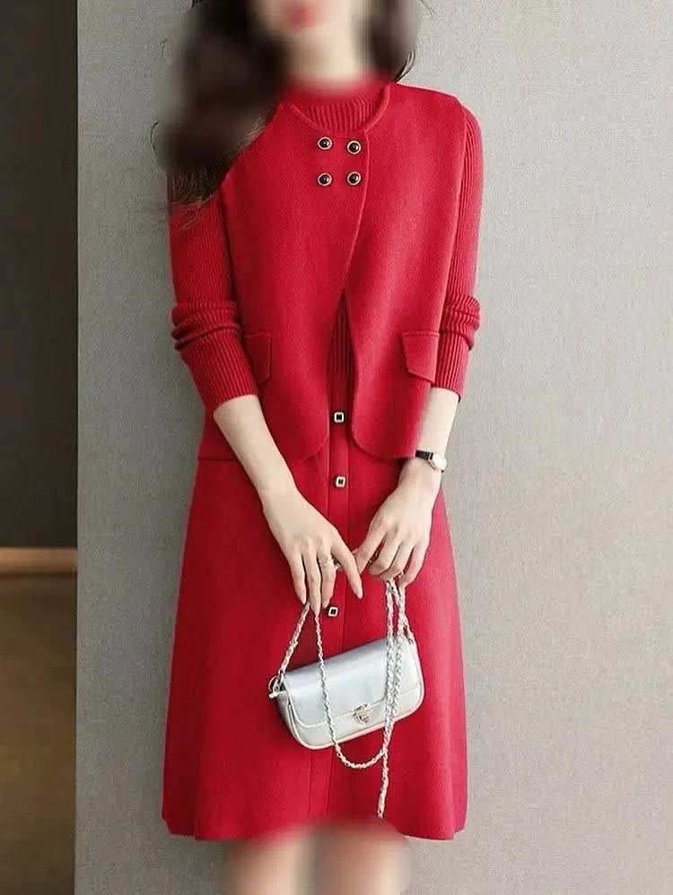 مانتو /پیراهن بافت دوتیکه ش...