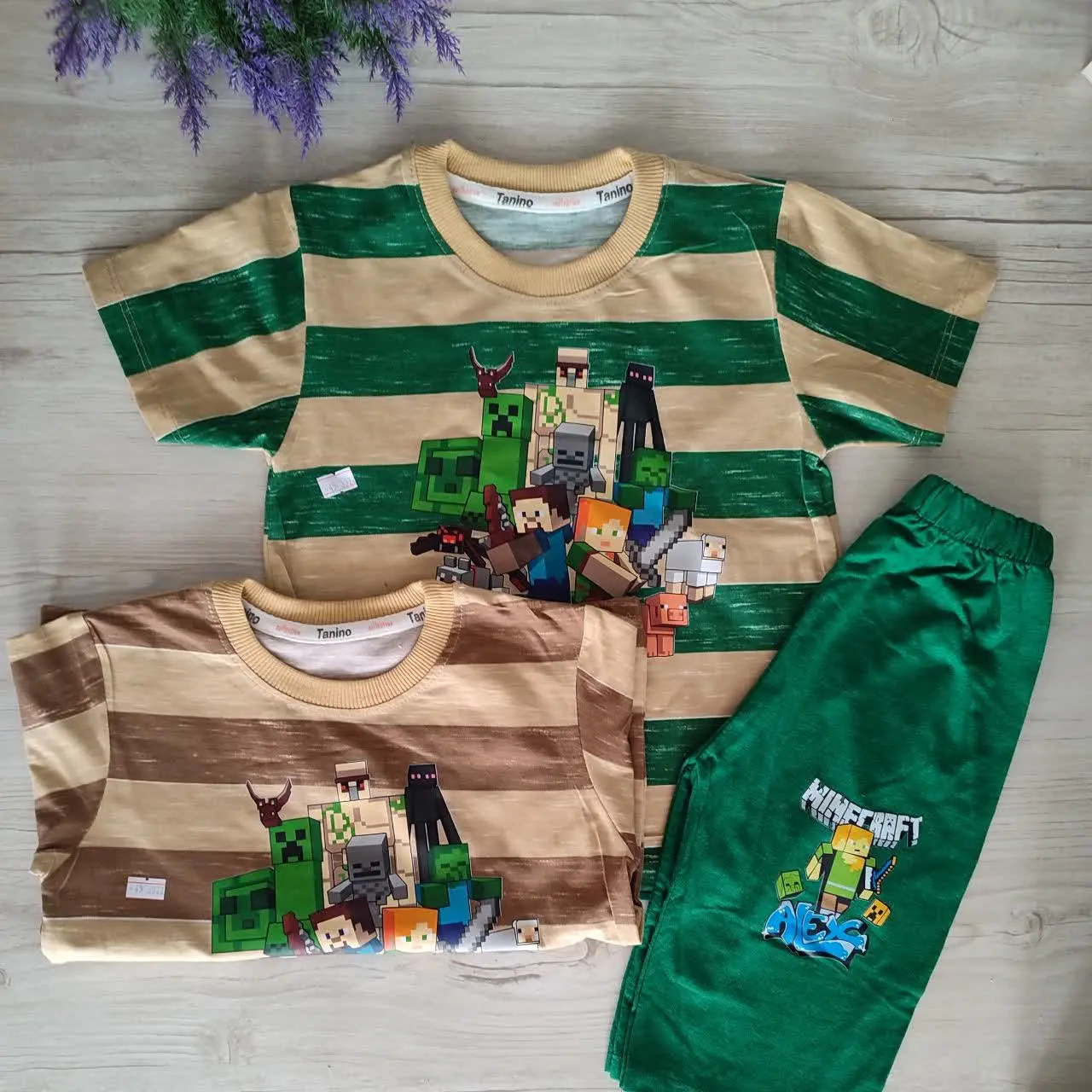 تیشرت شلوارک ماینکرافت طرح محبوب بین بچه‌ها سایز ۴۵
