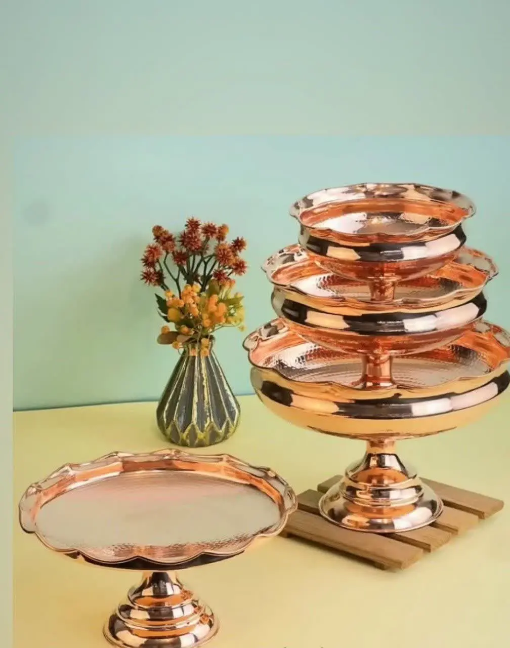 ۴ تیکه پذیرایی مسی 
