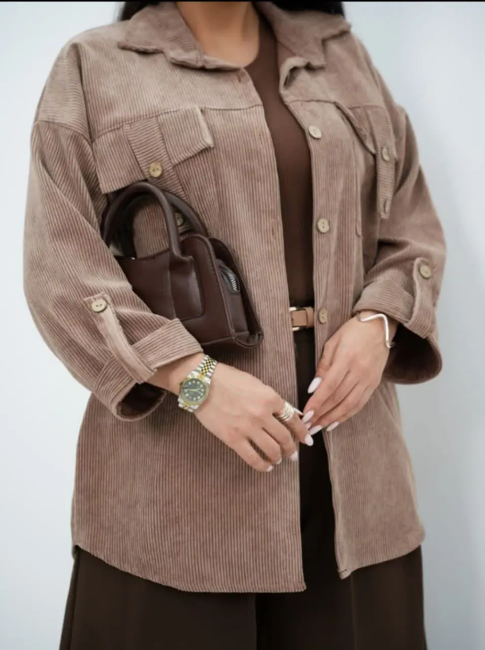 مانتو مخمل جیب صلیبی