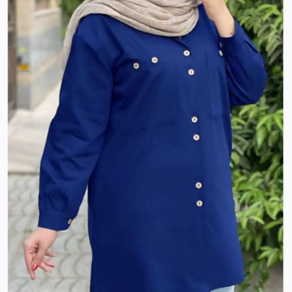 🔸 نام: #مانتو یقه انگلیسی دو جیب #سایزبزرگ
