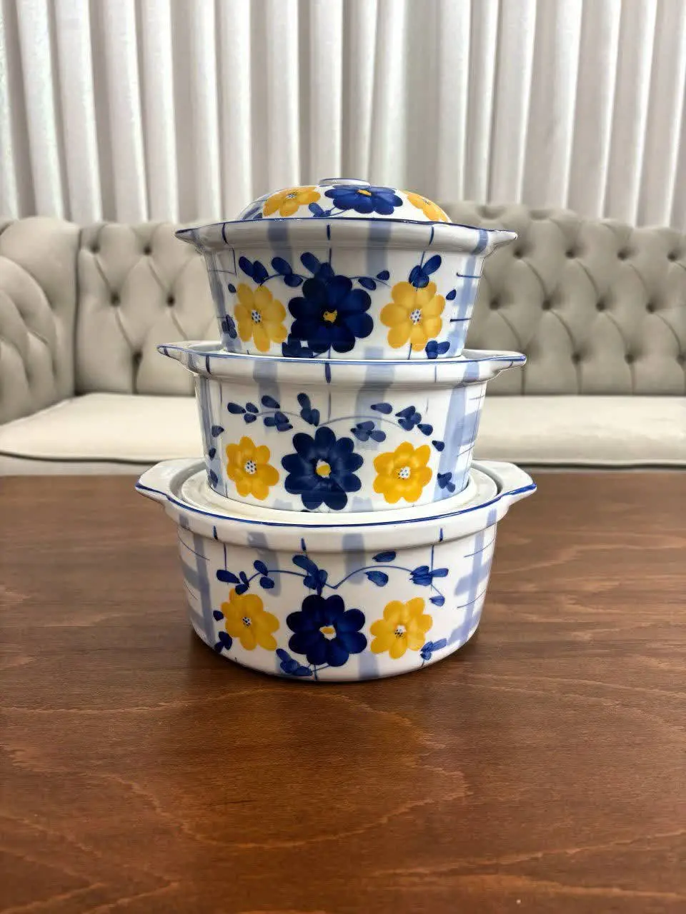 ست قابلمه ی گل آبی🌹