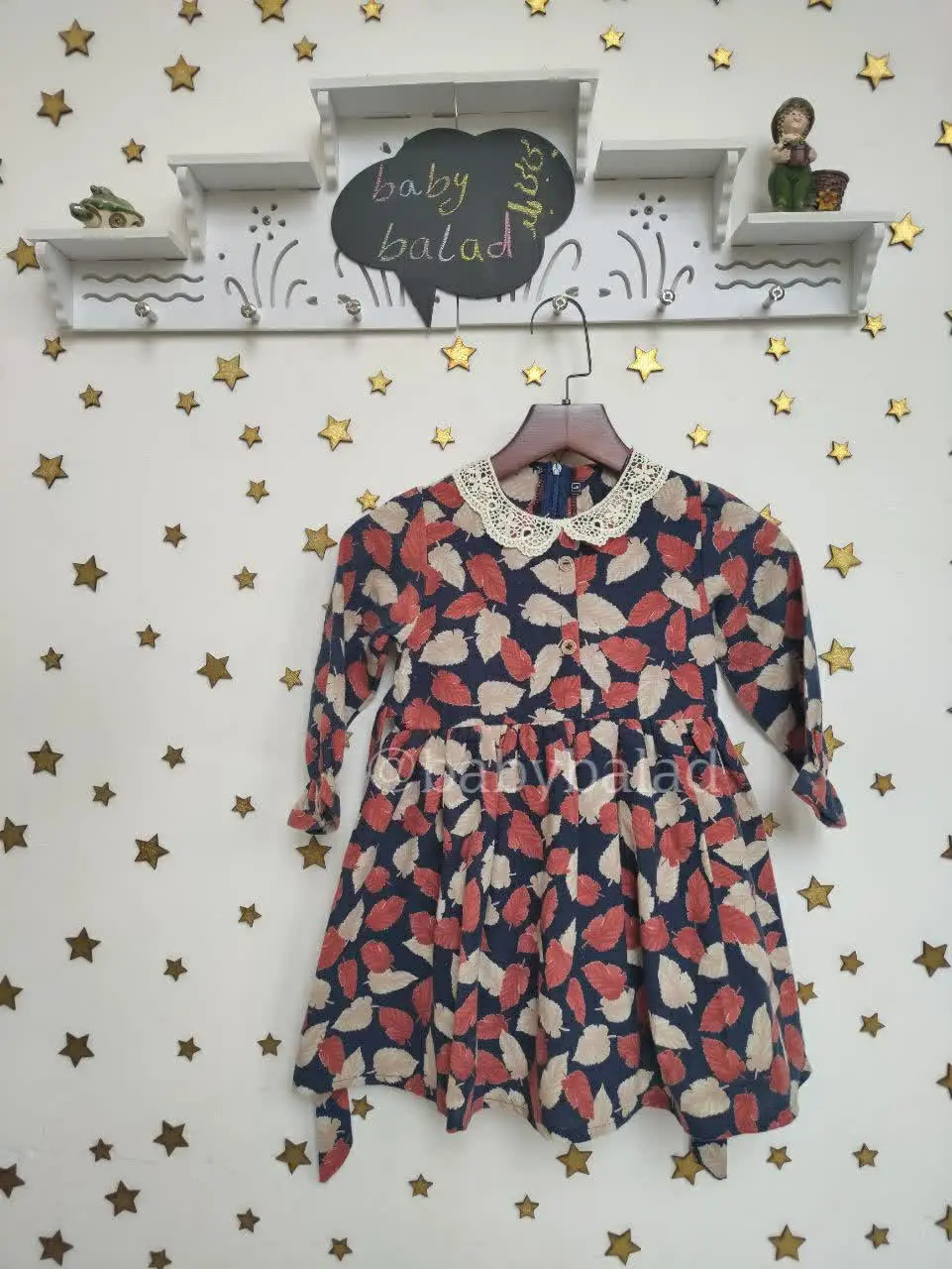 #پیراهن #پاییزی #دخترانه طرح برگ🍂🍂
