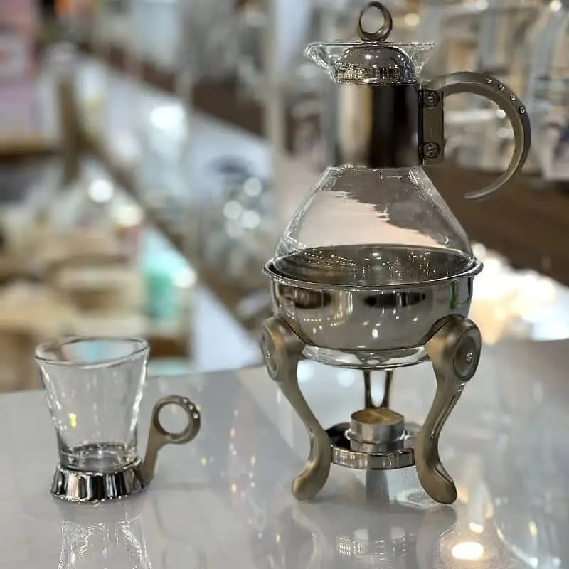 ست سوفله تمام نقره‌ای نگین دار
