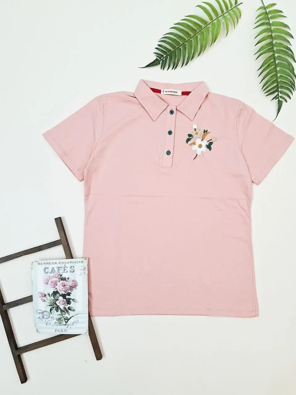 🔔تیشرت یقه قابک دار۳ دکمه گ...