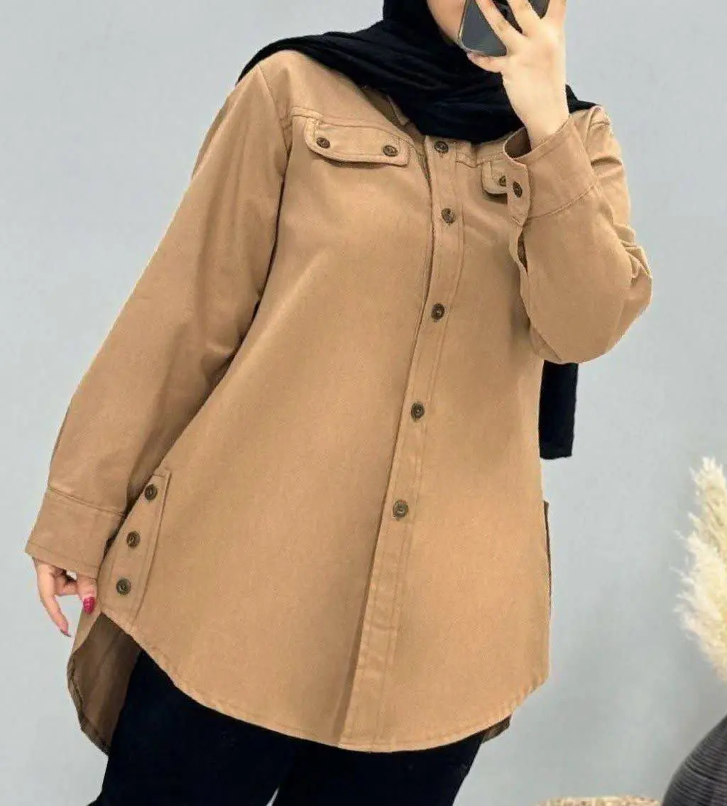 مانتو بغل دکمه کتان ۱۳۴۶