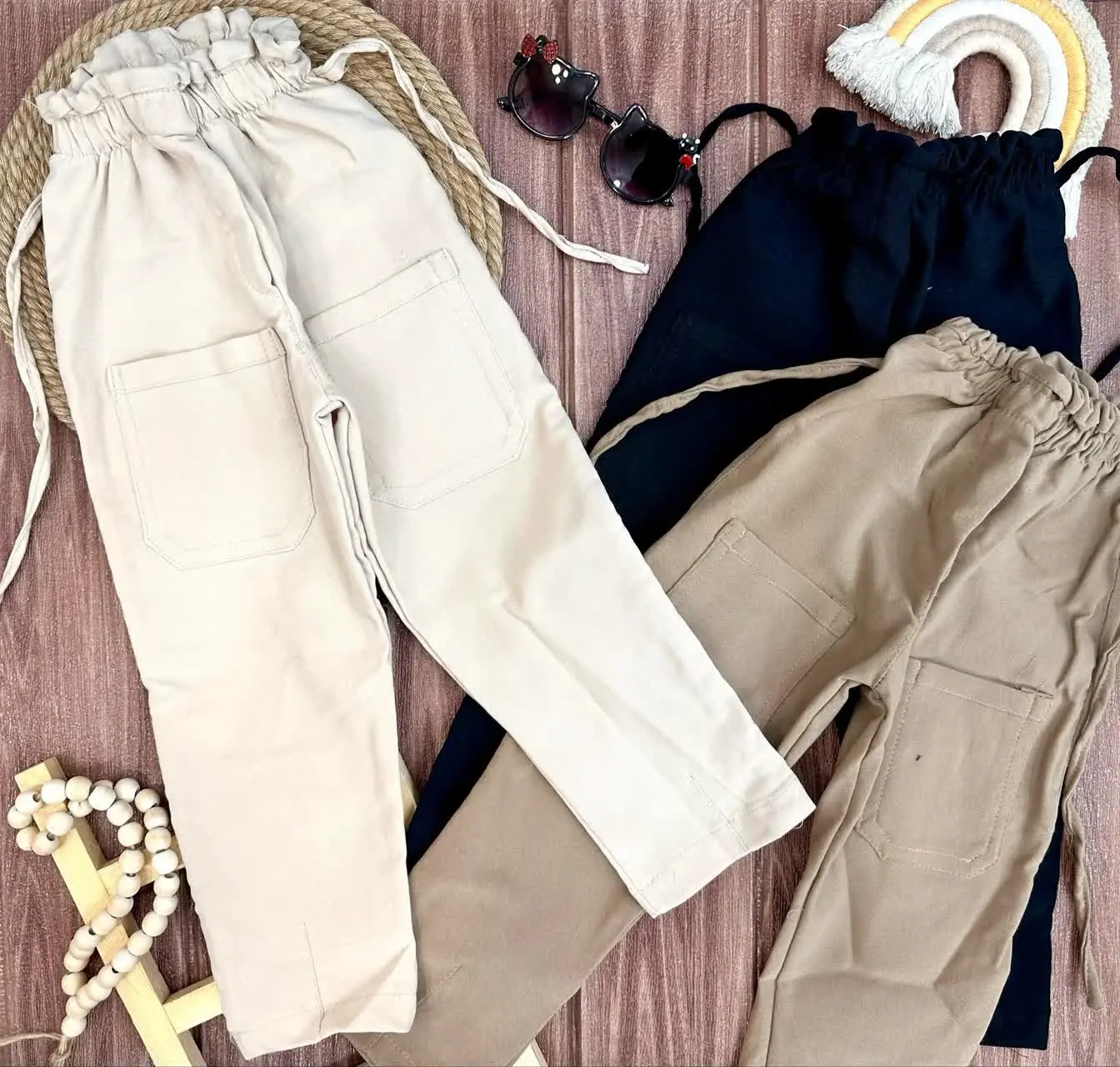 👫شلوار مام فیت دخترانه جلو جیب✅
