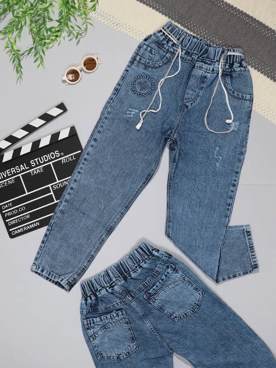 👫شلوار جین آبی مام داغی PRAYERS👫
