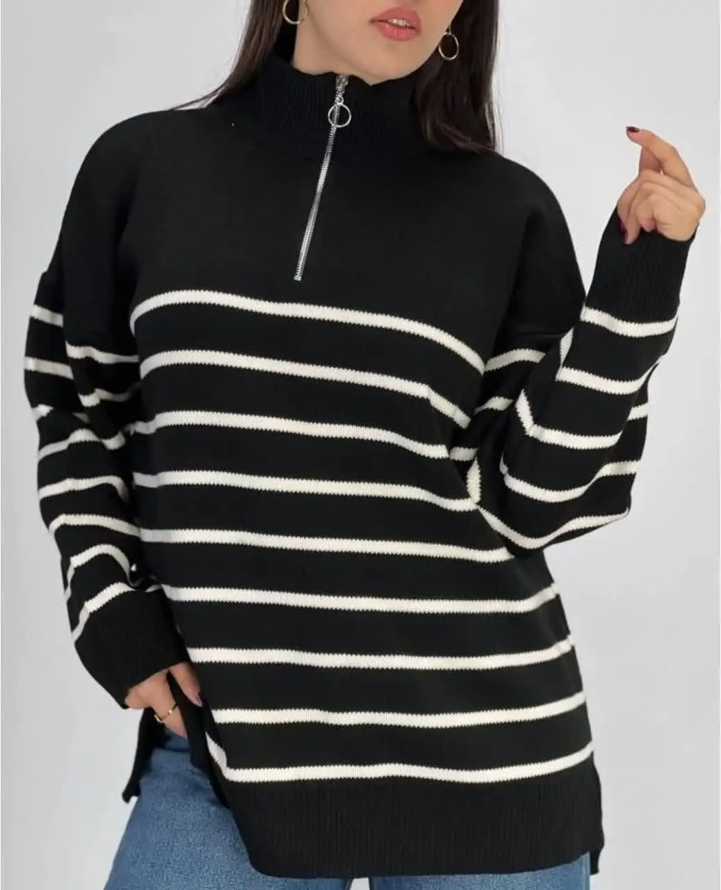 💞نام: بلوز بافت پینترستی زیپی