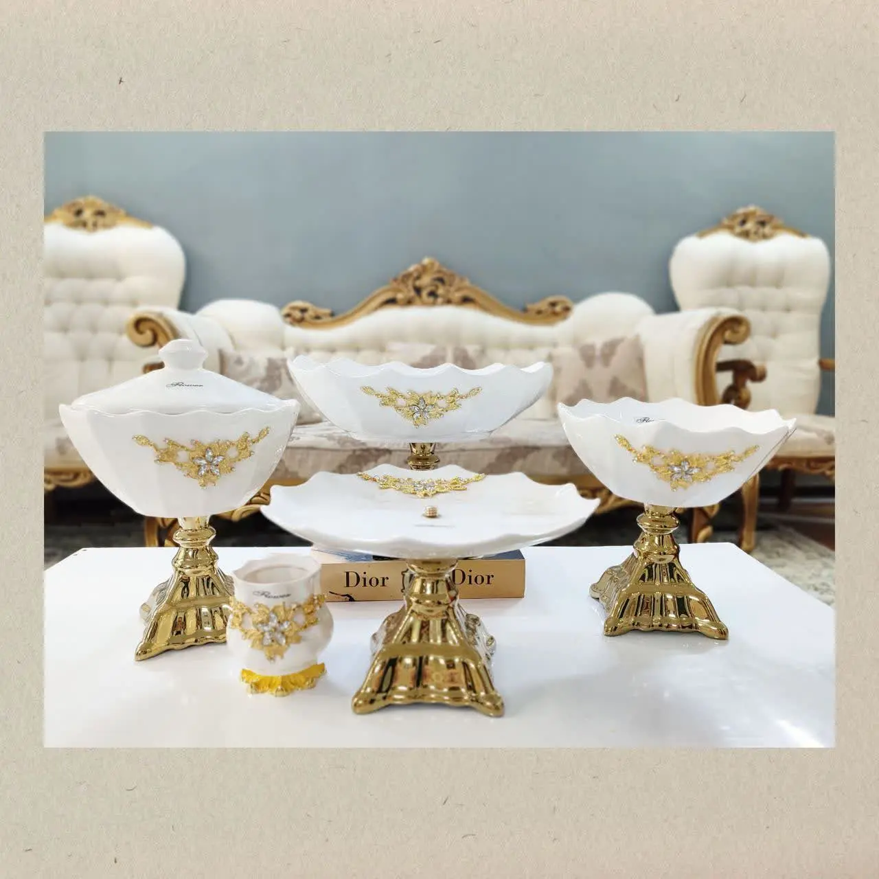 🌹سرویس چهارتیکه پذیرایی طرح لانا
