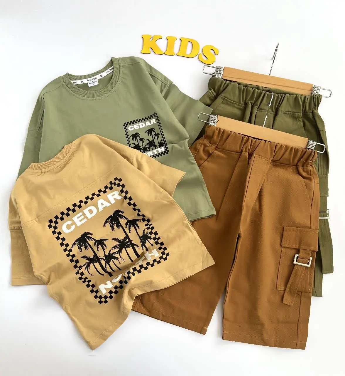 👫تی شرت و شلوارک کتان نخل👫
