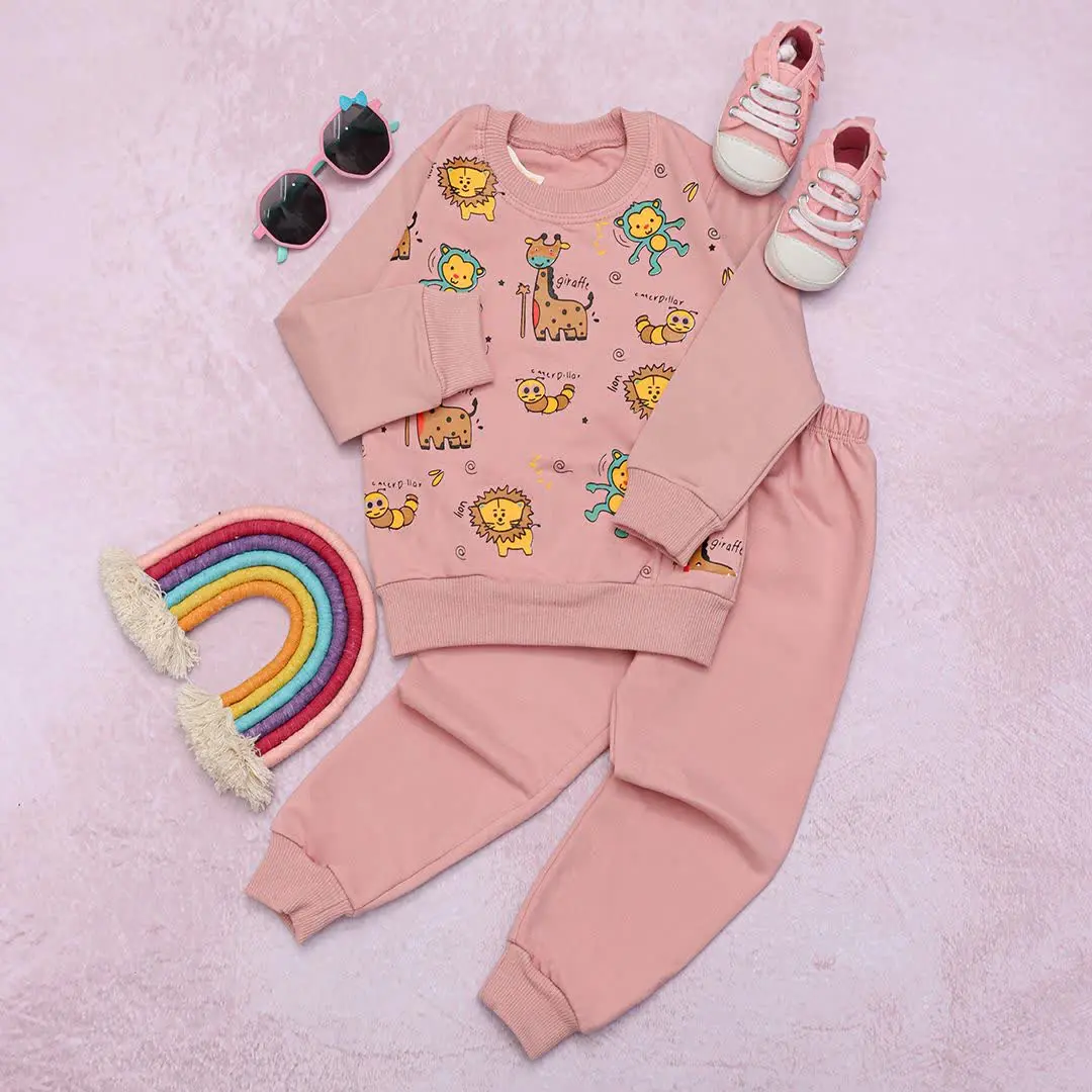 ست بلوز شلوار دورس بچگانه طرح حیوانات 😍
