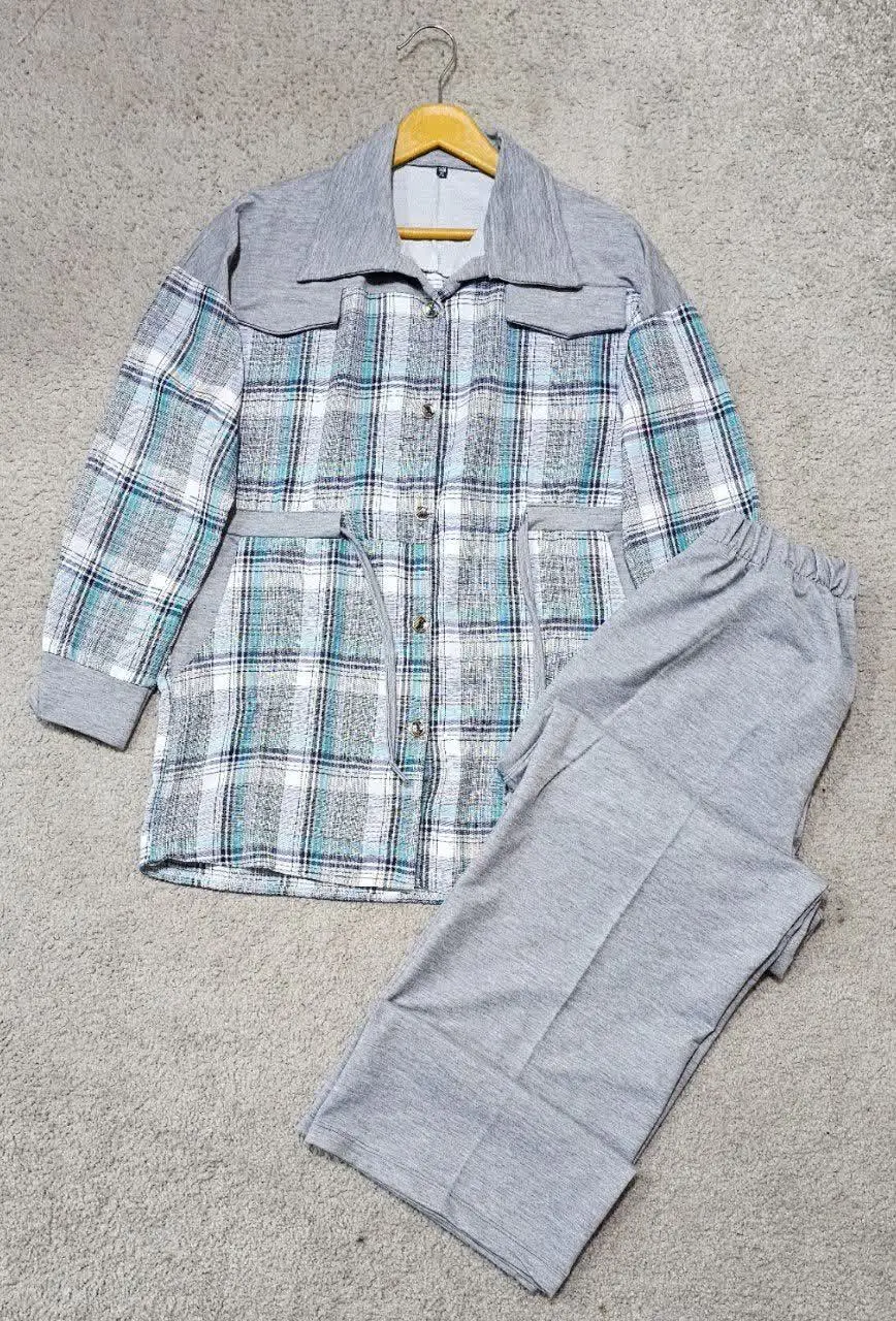 🖋نام: ست مانتو شلوار تمام چهارخونه
