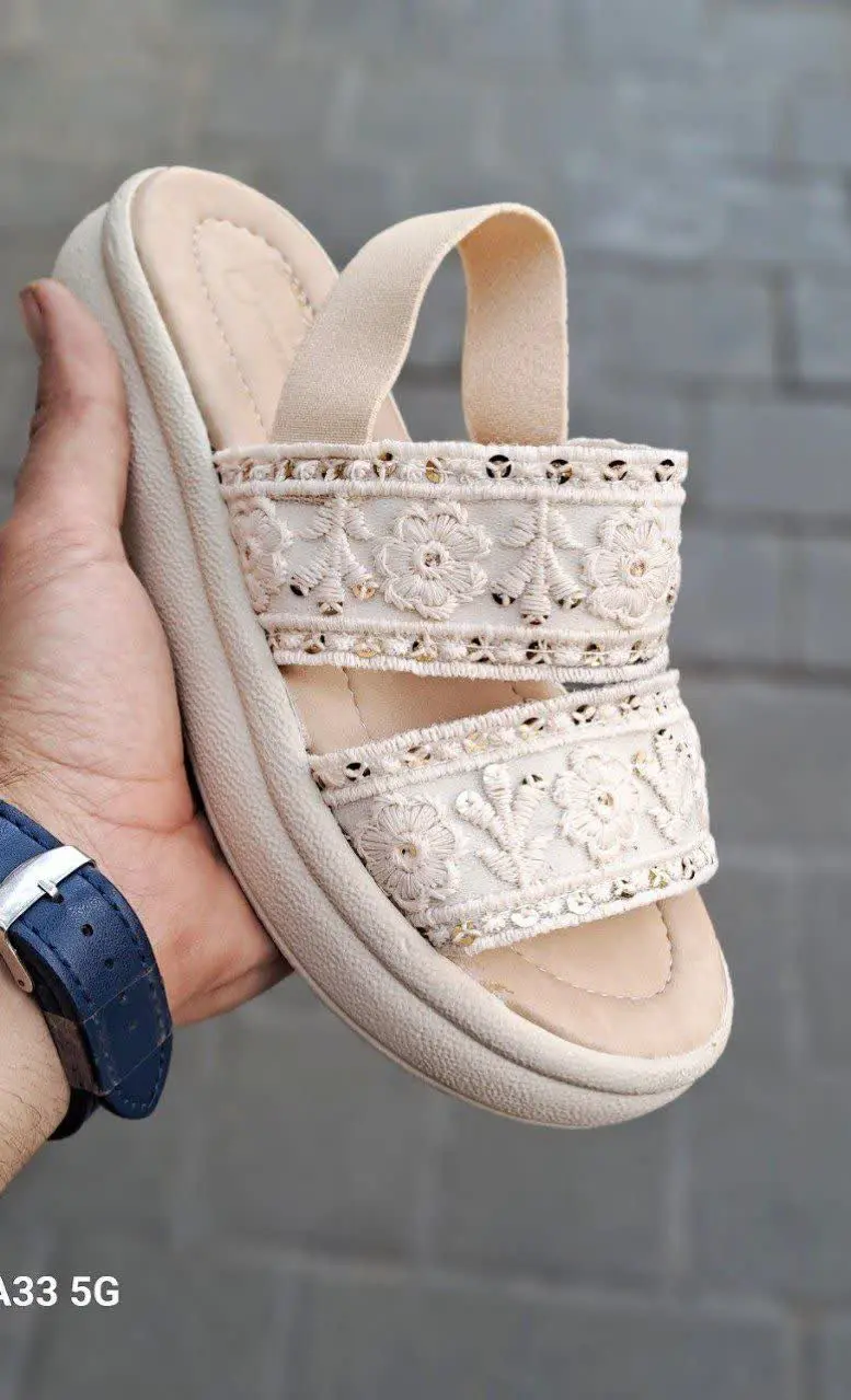 صندل جدید مدل گلدوزی 
