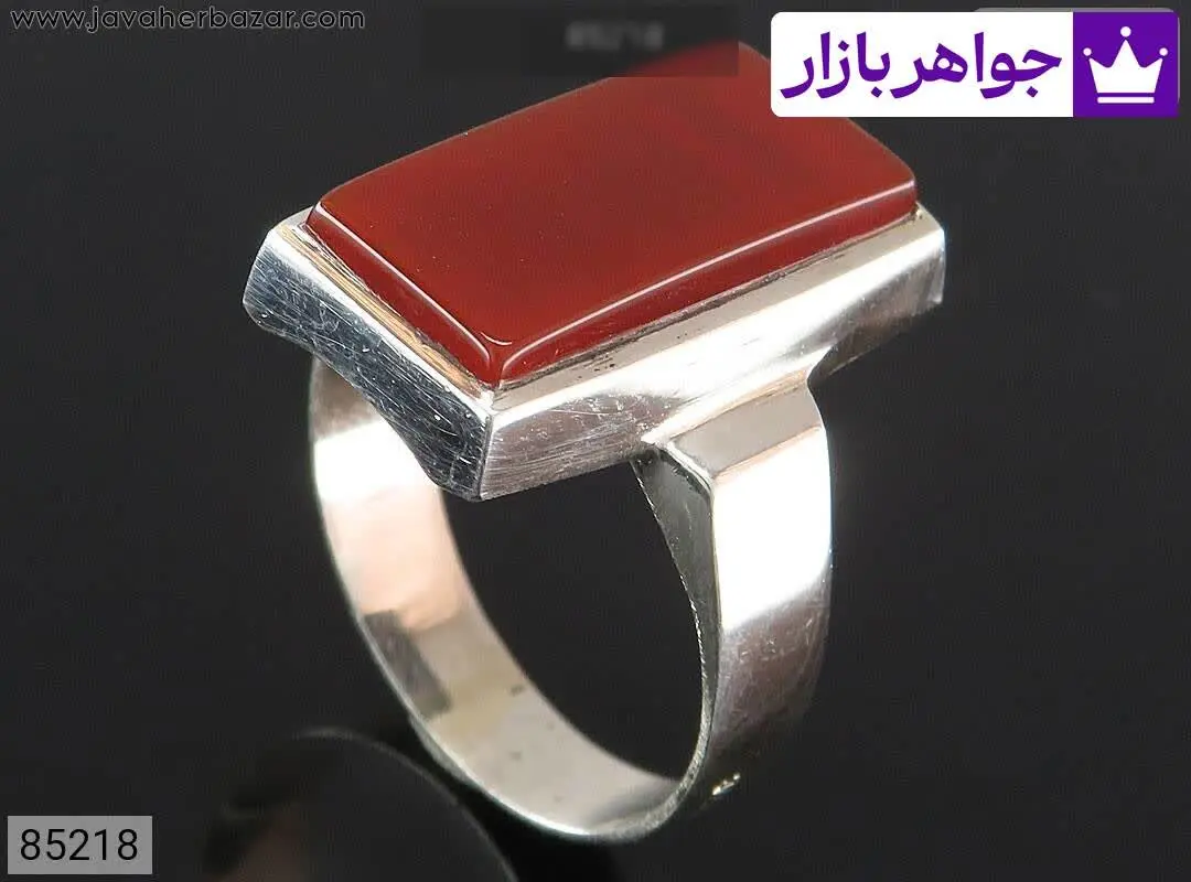 انگشتر نقره عقیق طرح شکیبا...