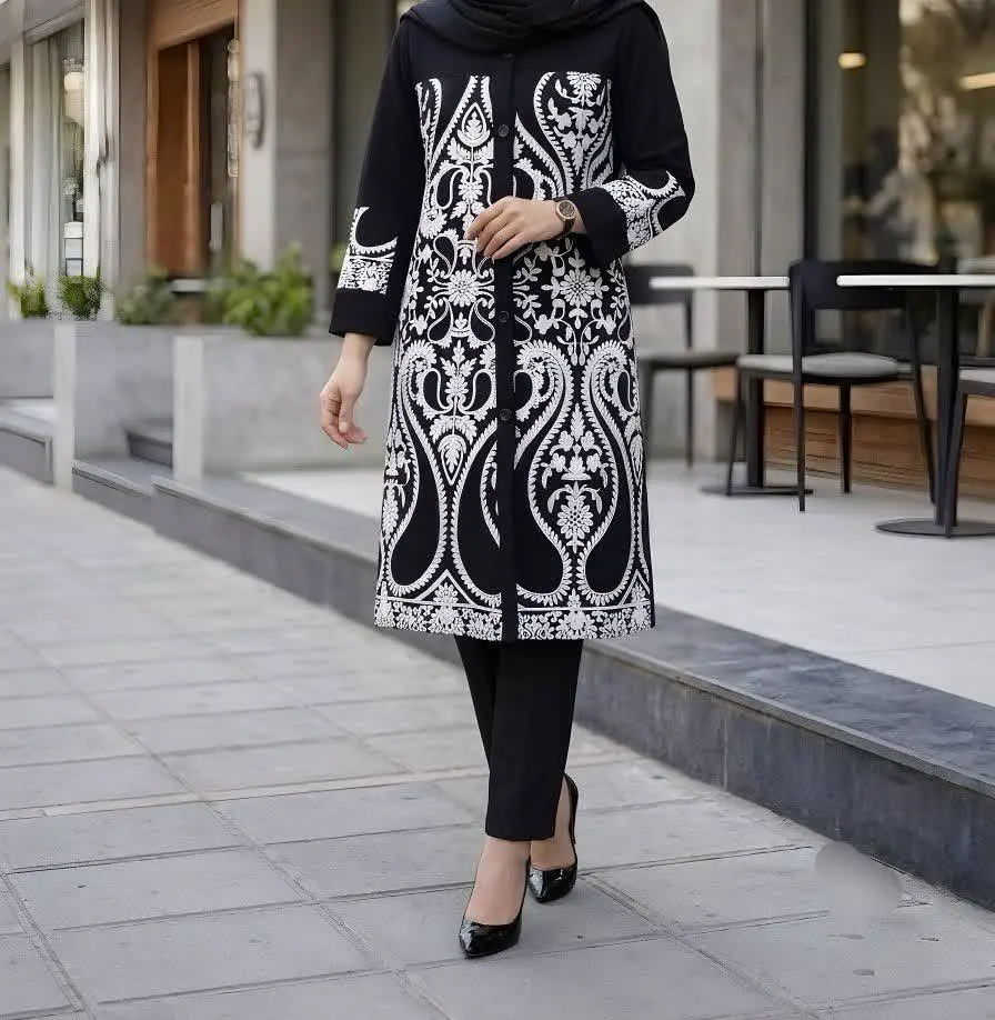 🌺 کد ۰۴۵۵: مانتو کتی بلند ب...