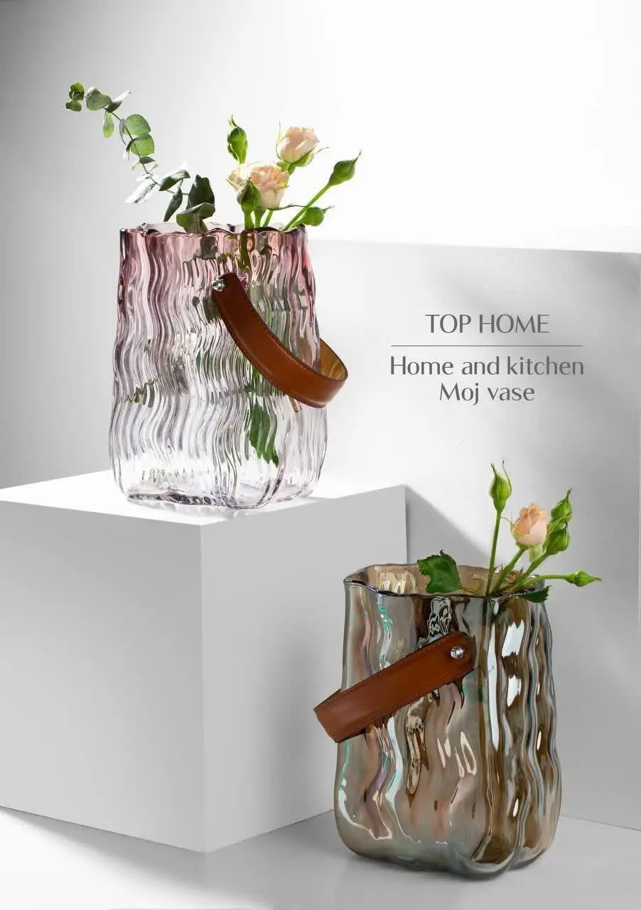 💥گلدان موج دسته چرمی💥