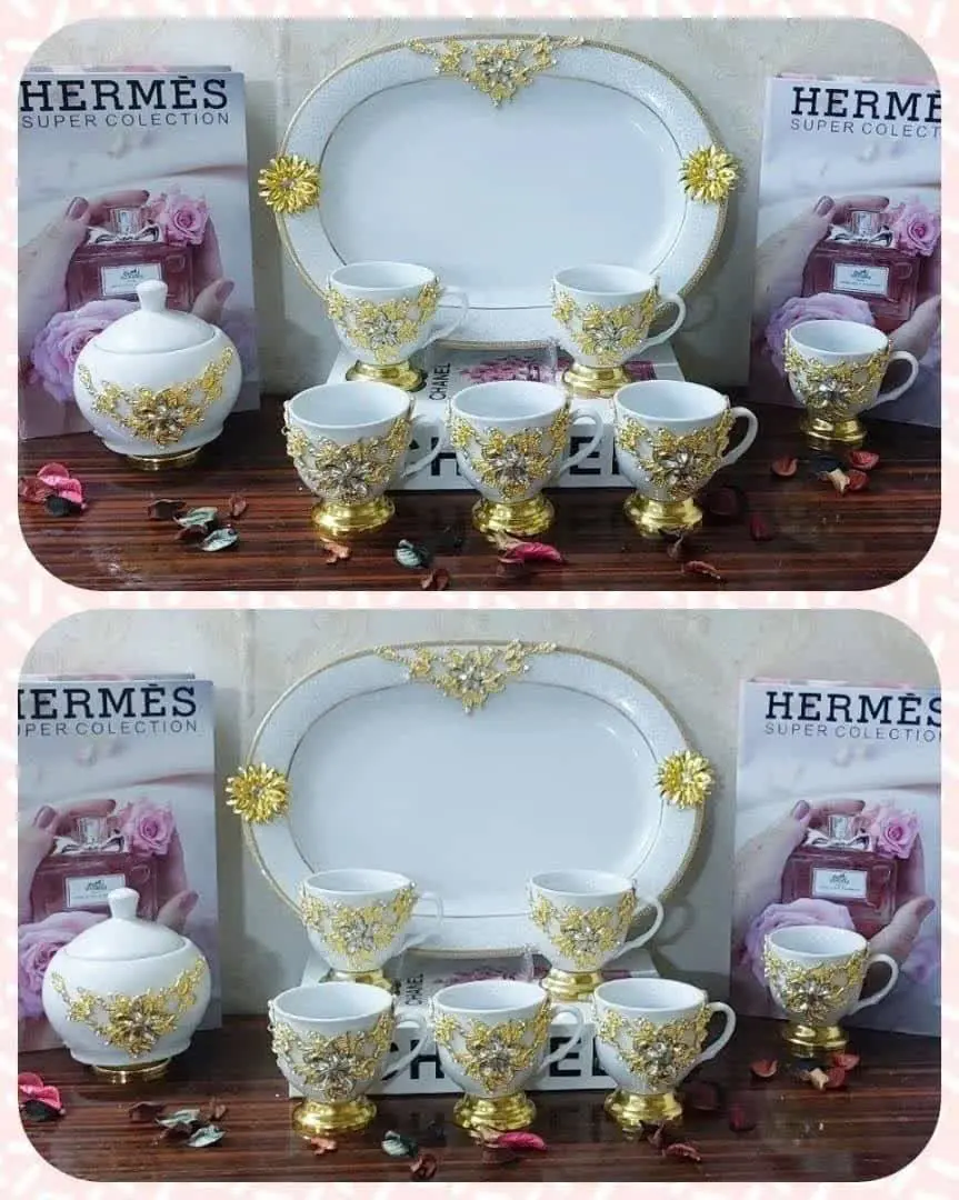 🌺ست چای خوری۸پارچه پایه فلز