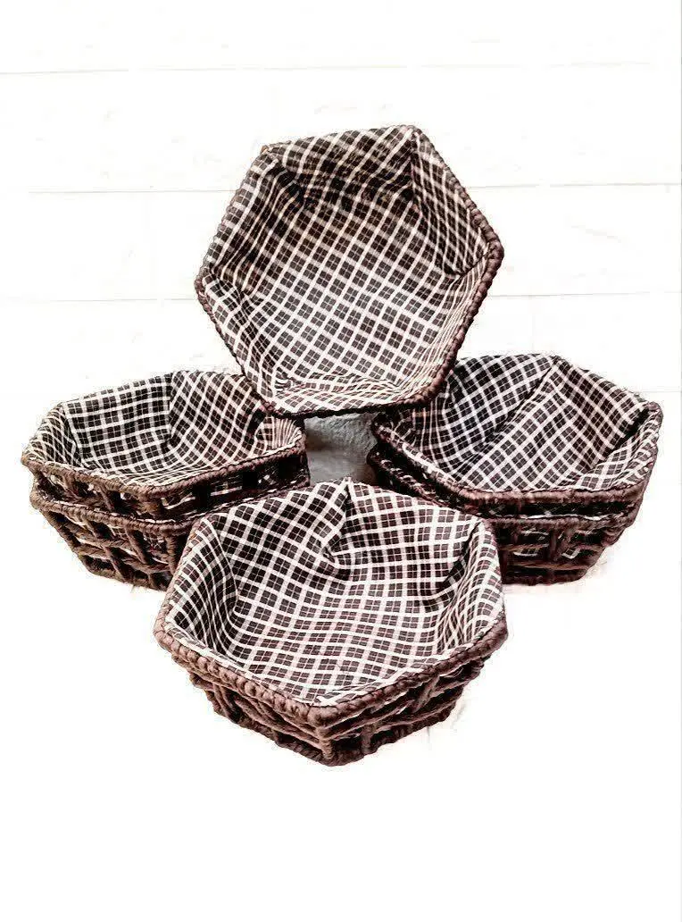 سبد سبزی بیضی پارچه‌ای استند فلزی
