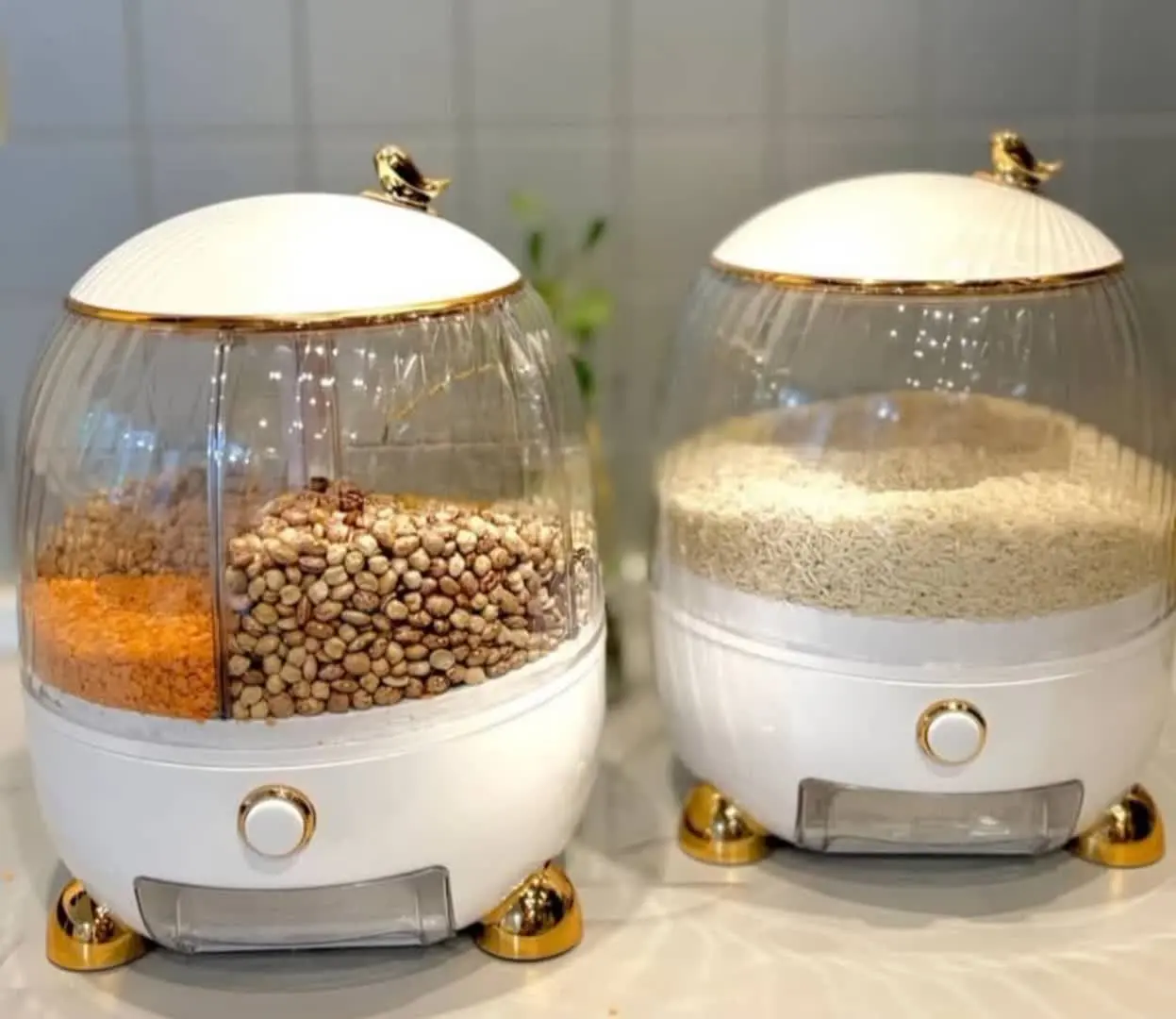 😍ست جذاب #جا_برنجی_و_حبوبات ۵ خانه
