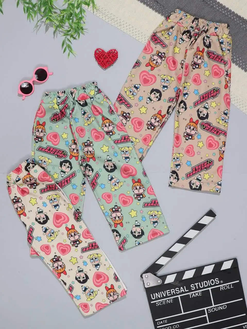 👫شلوار دخترانه چاپ کرای بی...