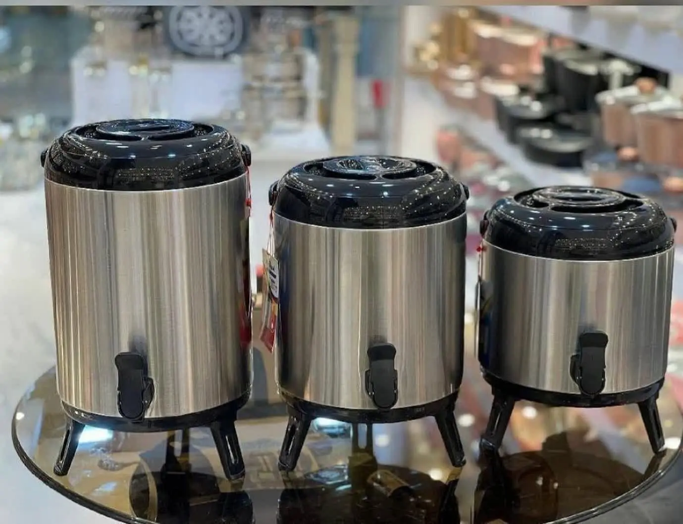 ◀️کلمن استیل پایه دار 
