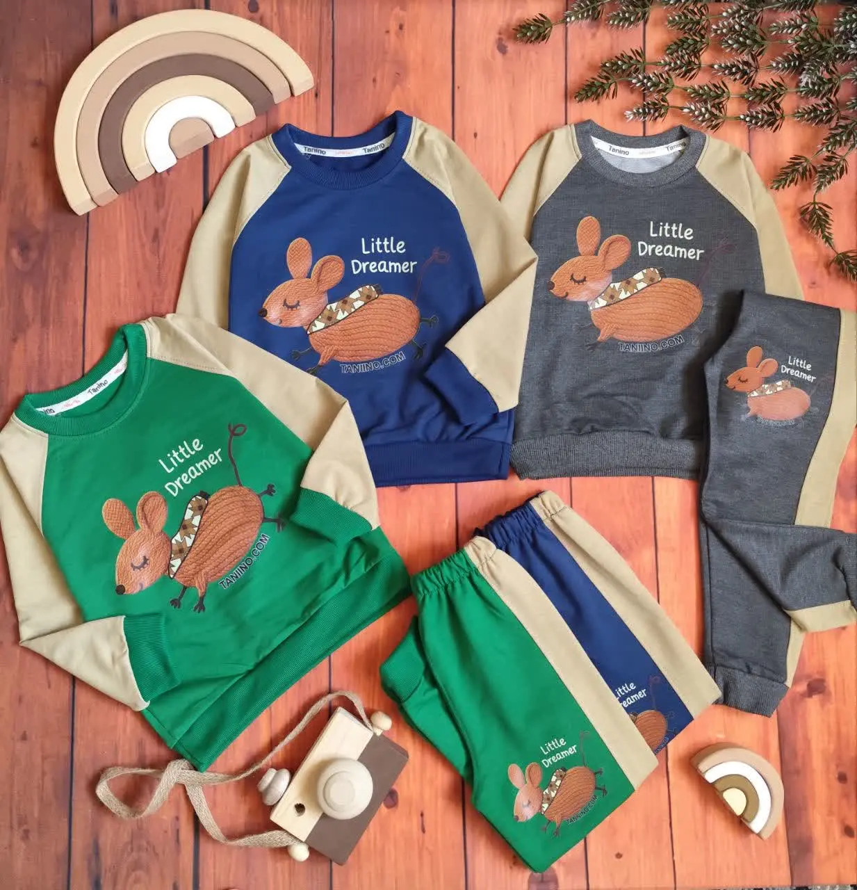 😍ست بلوز و شلوار طرح موش، ج...