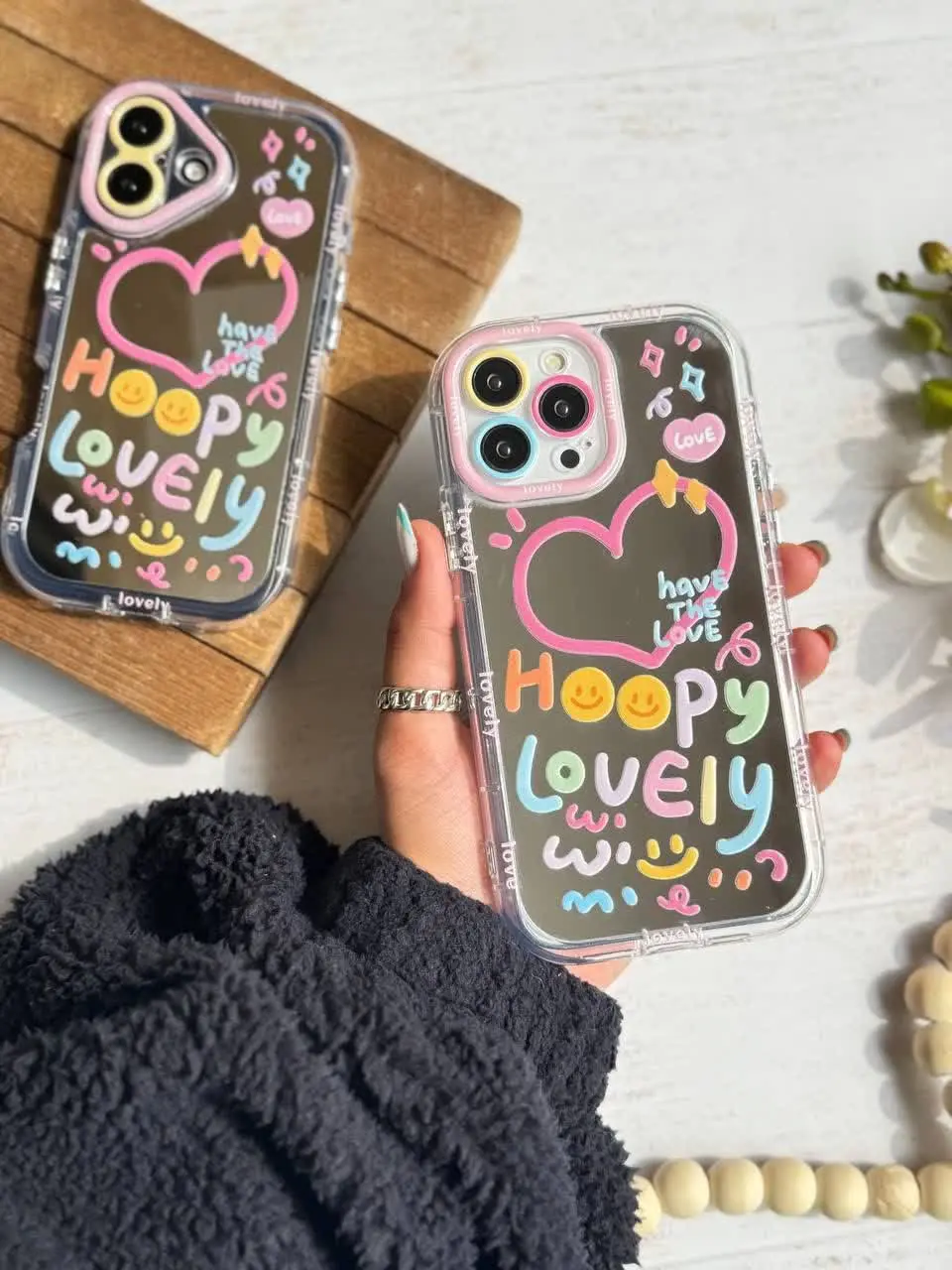 هپی لاولی دو تا دور قاب ایربگ دکمه‌های نرم آینه‌ای نشکن کیفیت بالا مخصوص انواع #سامسونگ #شیائومی #آیفون
