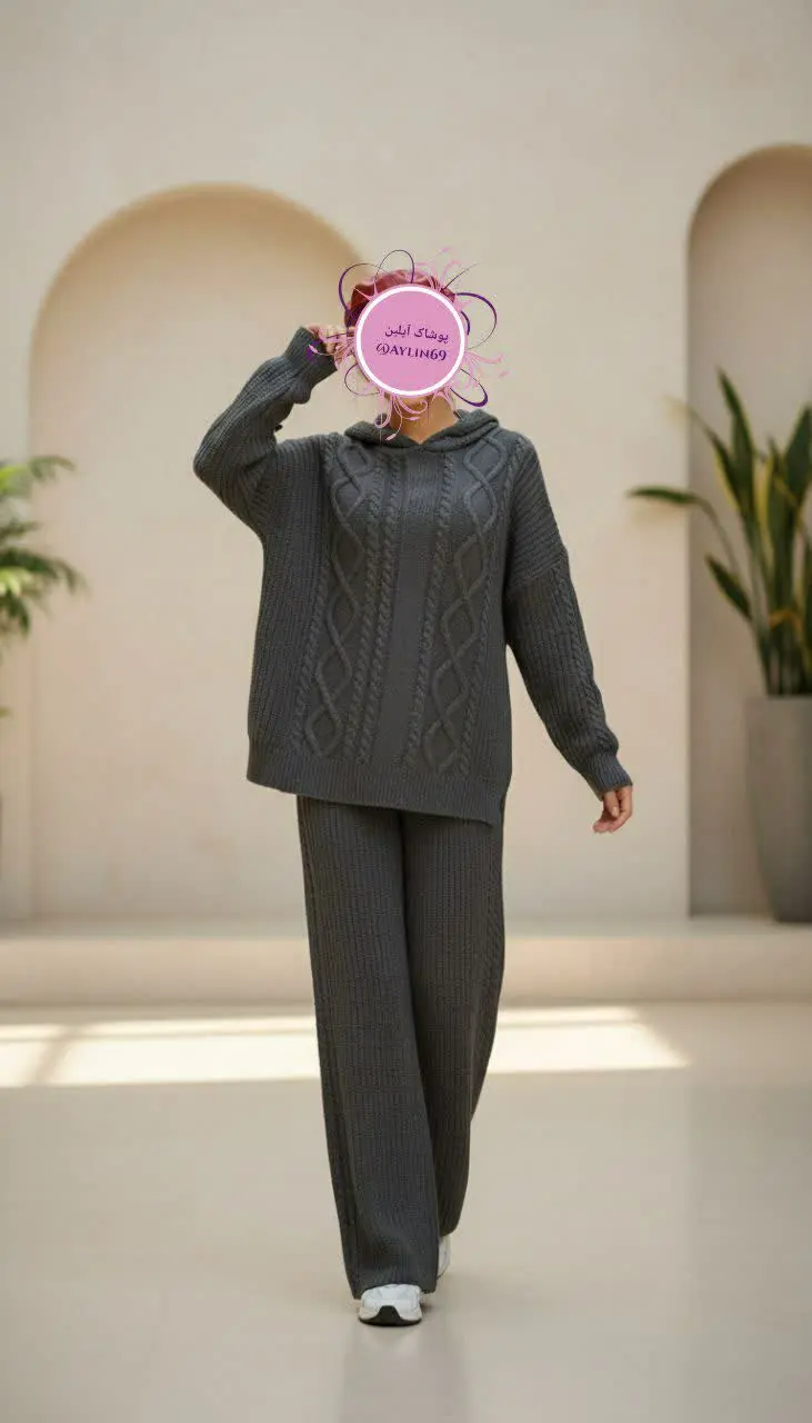 🧵ست هودی کلاهدار با شلوار ب...