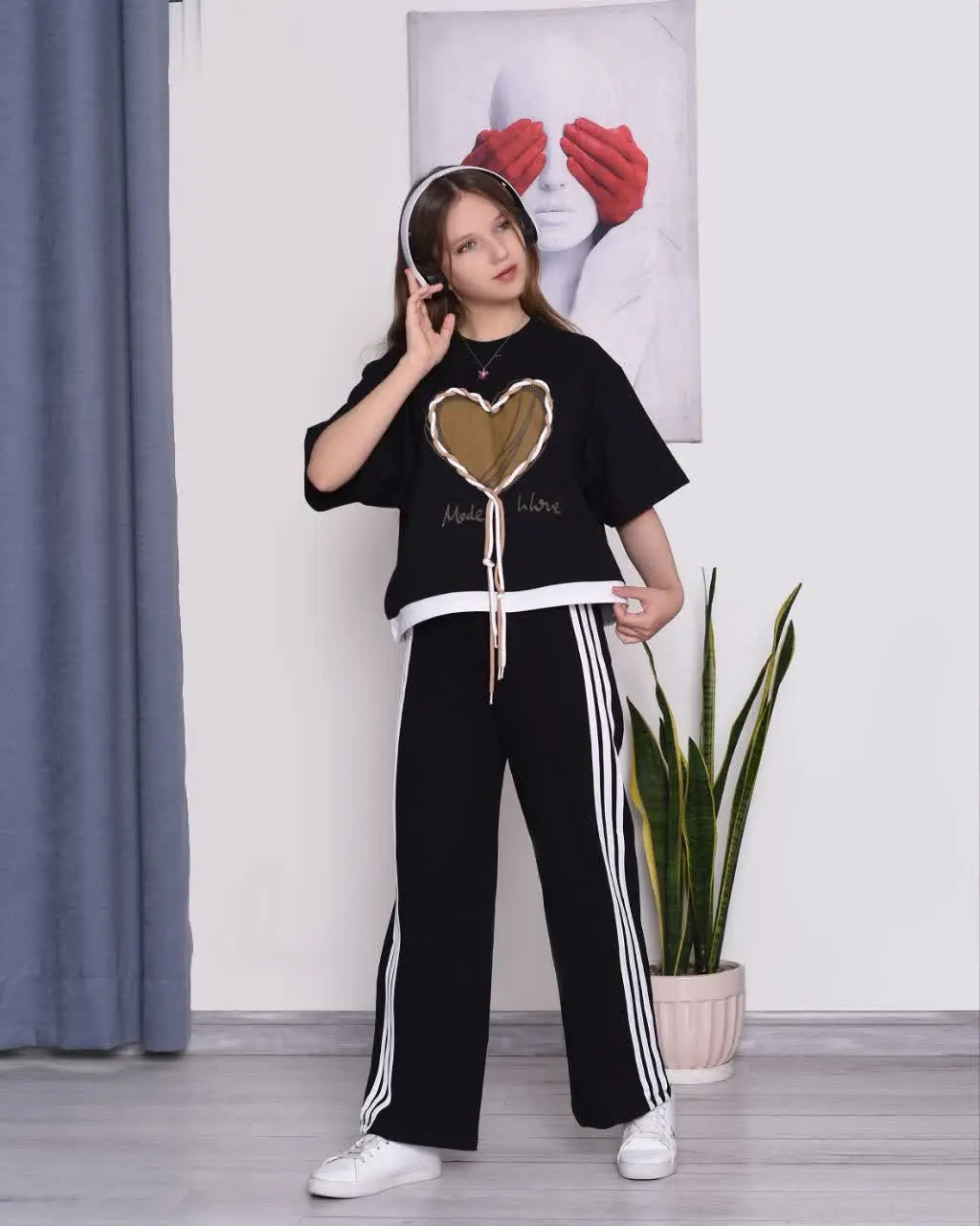 👚نام: کراپ شلوار قلب ❤️
