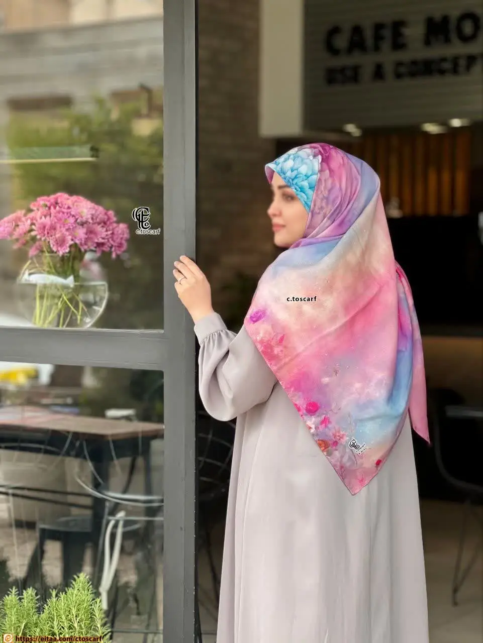 روسری طرح درنا صورتی🦩✨
