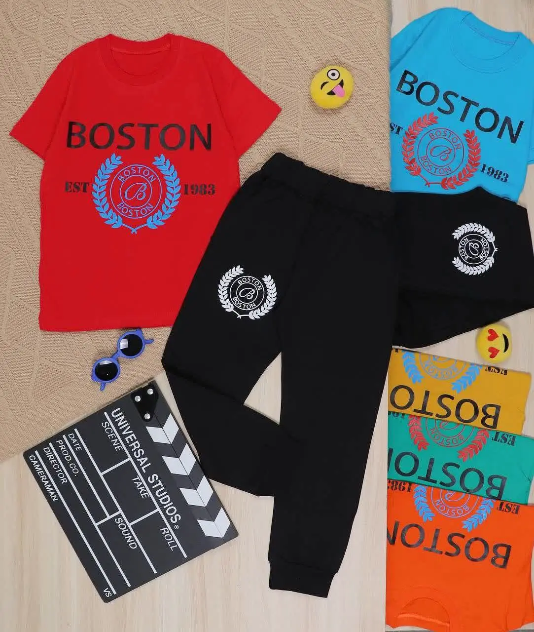 👫تیشرت و شلوار چاپ BOSTON👫
