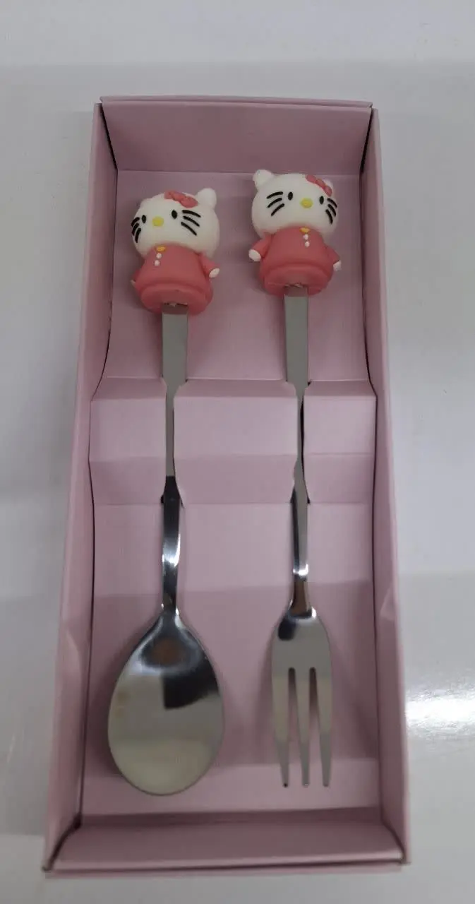 قاشق و چنگال استیل سر سیلیکونی
