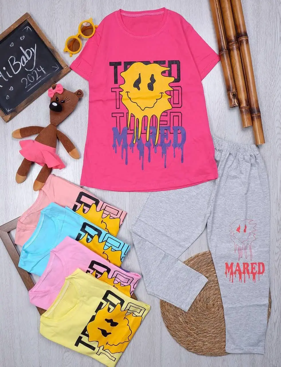 👫تیشرت و شلوارک چاپ ایموجی👫
