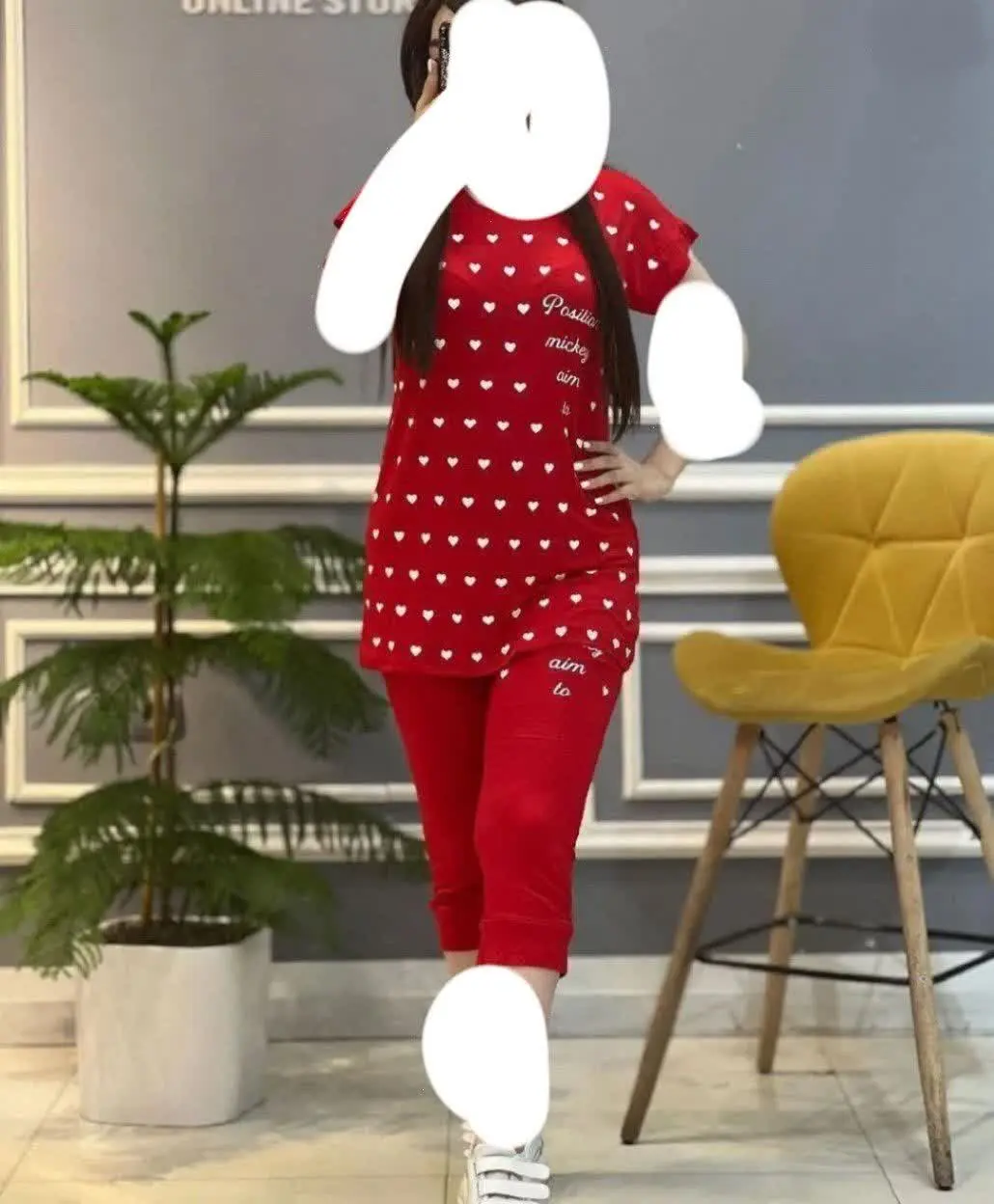 تیشرت شلوارک قلبی 
