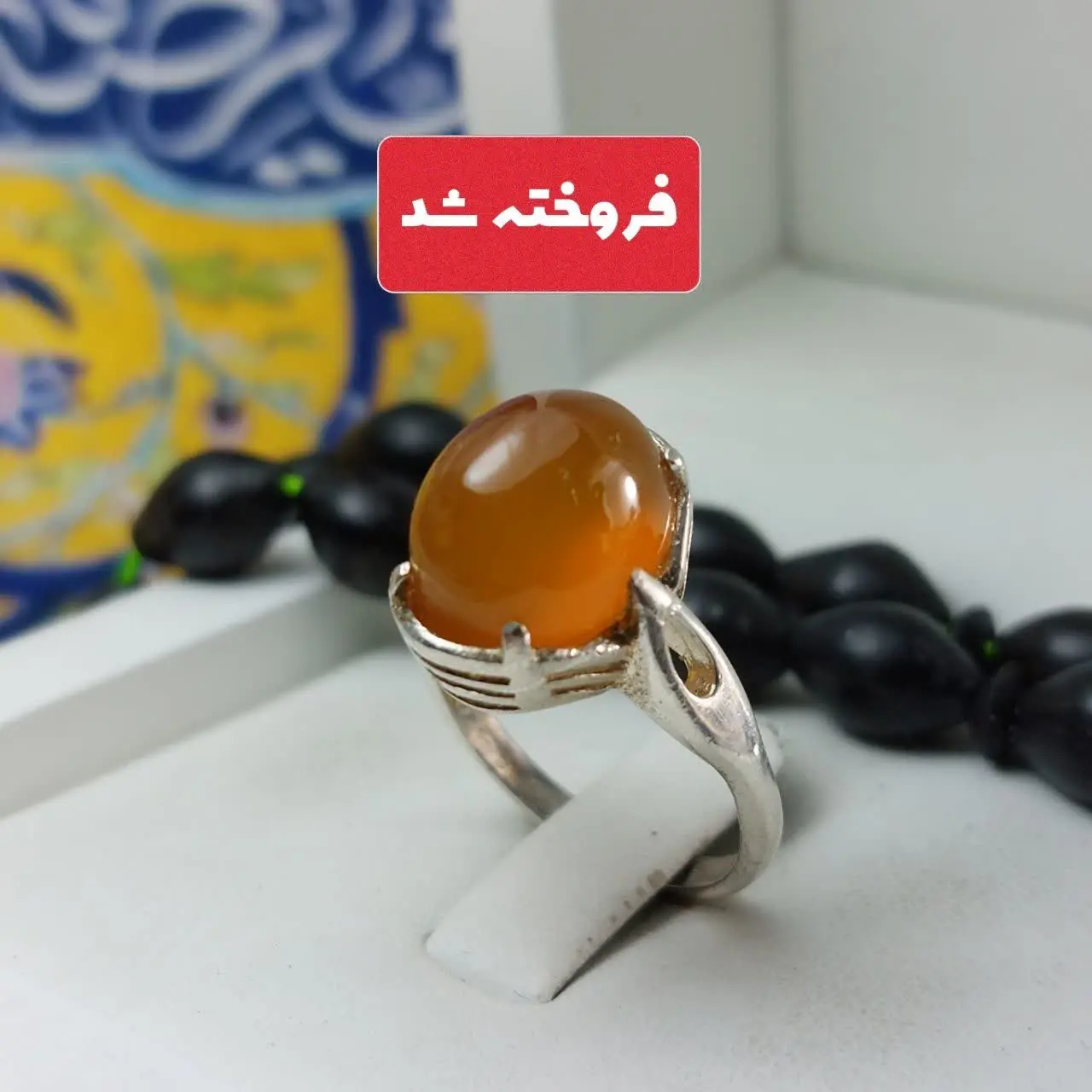 انگشتر نقره زنانه مدل اشکی