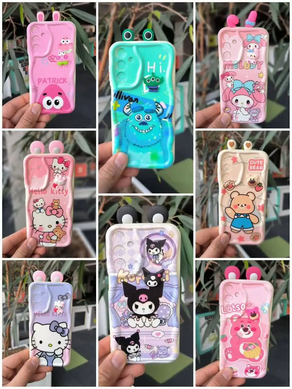 📱مدل قاب: قاب موجی عروسکی گوشدار فوق العاده زیبا مخصوص انواع #سامسونگ #شیائومی 
