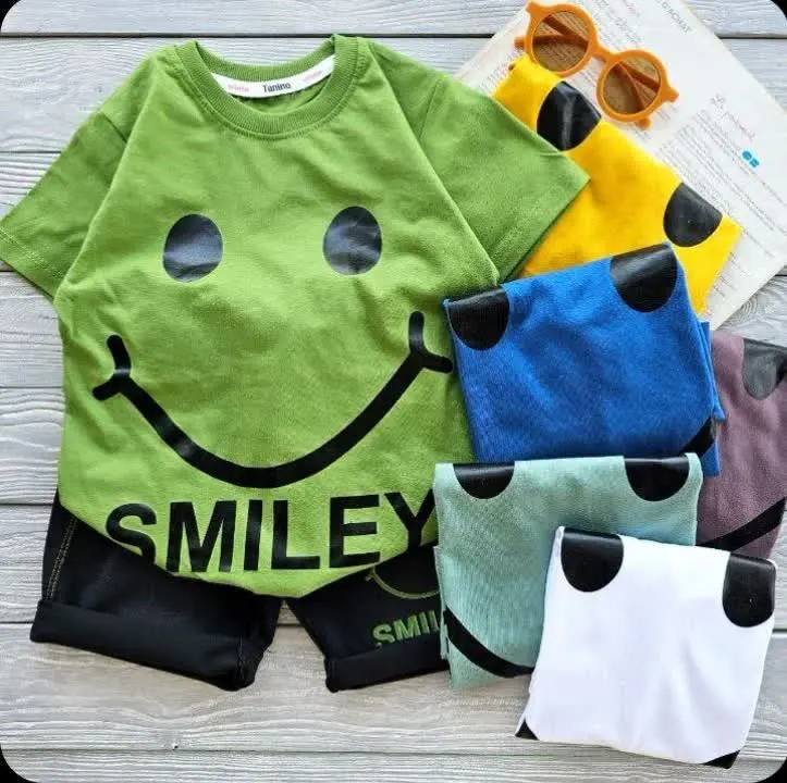 لباس بچه گانه تیشرت شلوارک لبخند
