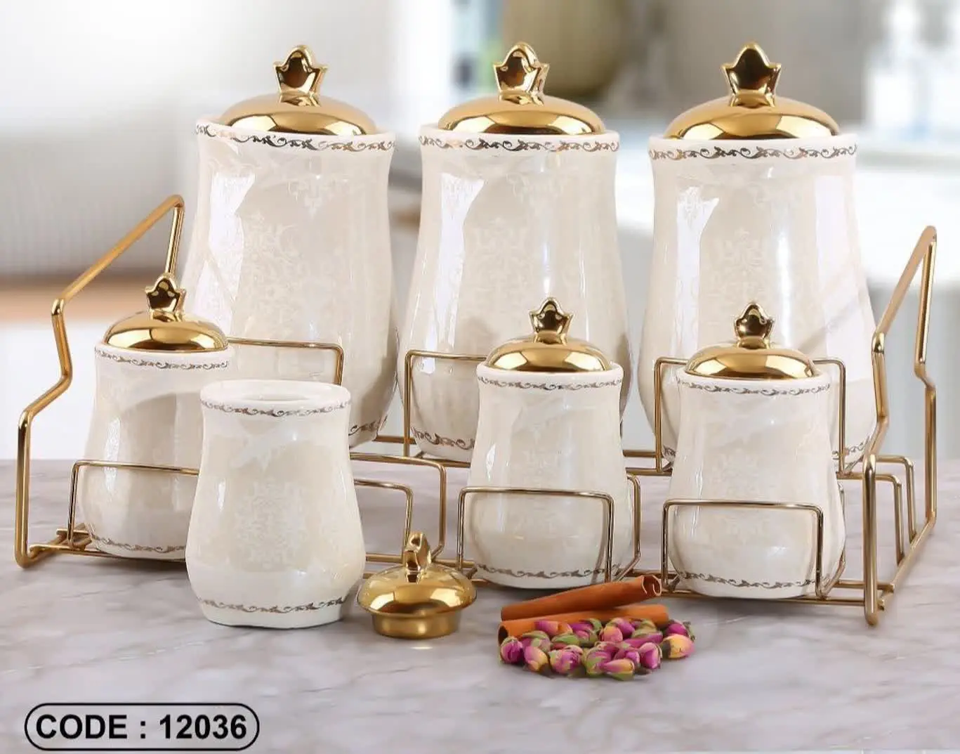 ☝️☝️☝️ست ۷ پارچه اوال لاستر درطلا
