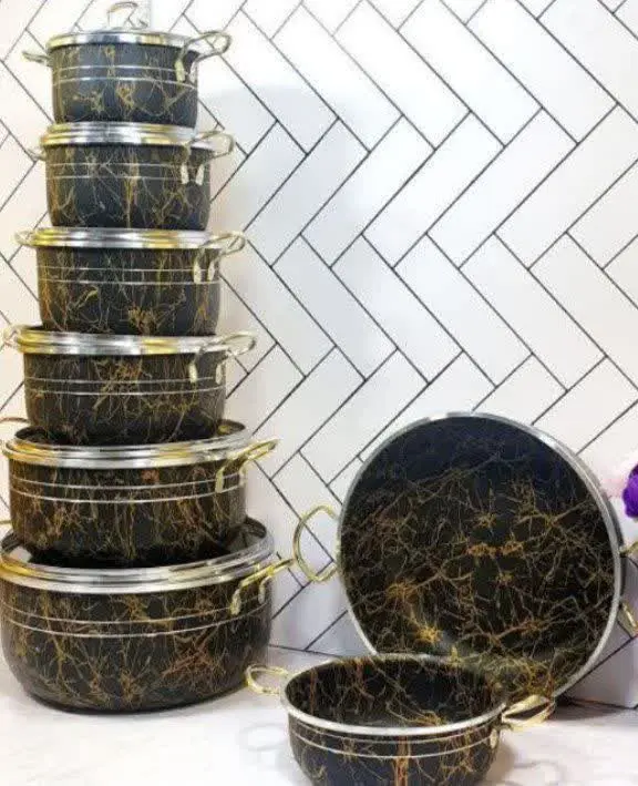 سرویس قابلمه دورو گرانیت۱۹پارچه ماربل بلینا 
