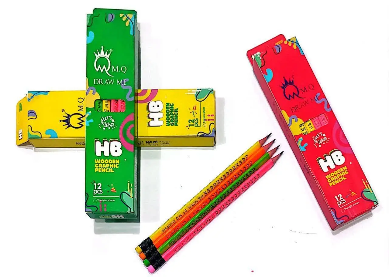 مداد مشکی سه گوش پاکن دار ام کیو H۱۵
