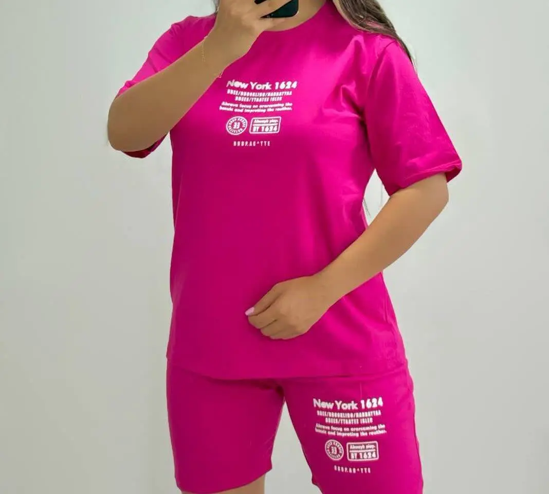 🔥 ست تیشرت و شلوارک قواره دار🔥