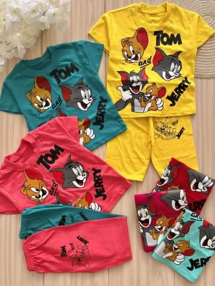 لباس بچه گانه تیشرت شلوارک تام و جری
