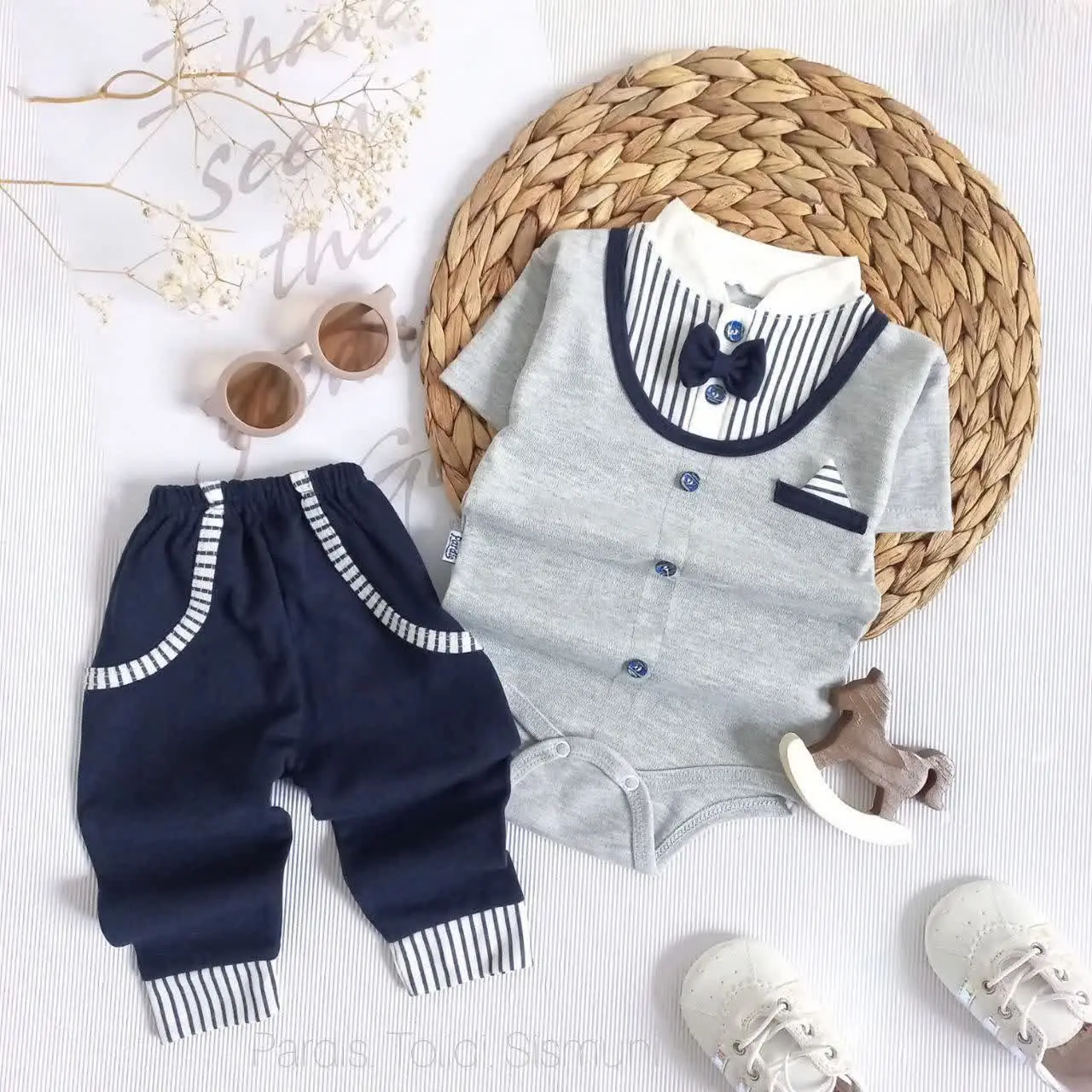 ✨بادی شلوار یقه پاپیون پسرا...