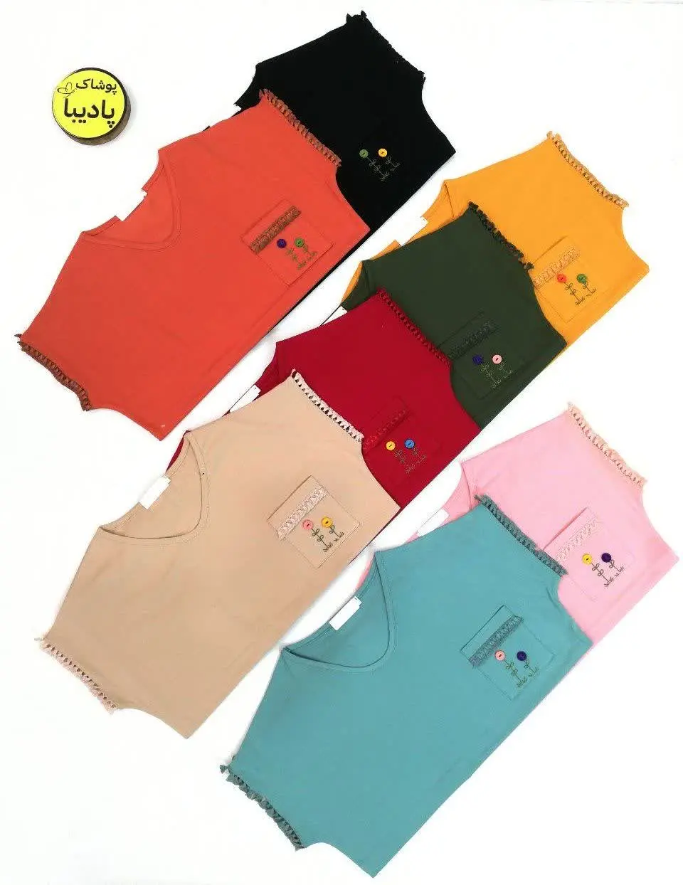 تیشرت نخ پنبه آستین سرخود ق...