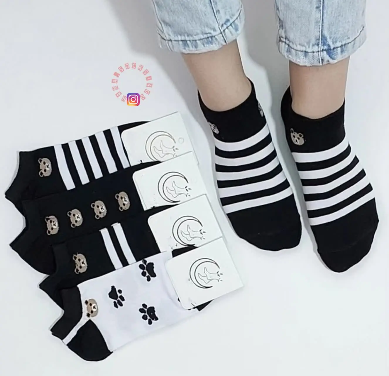 جوراب مچی نخ پنبه 
