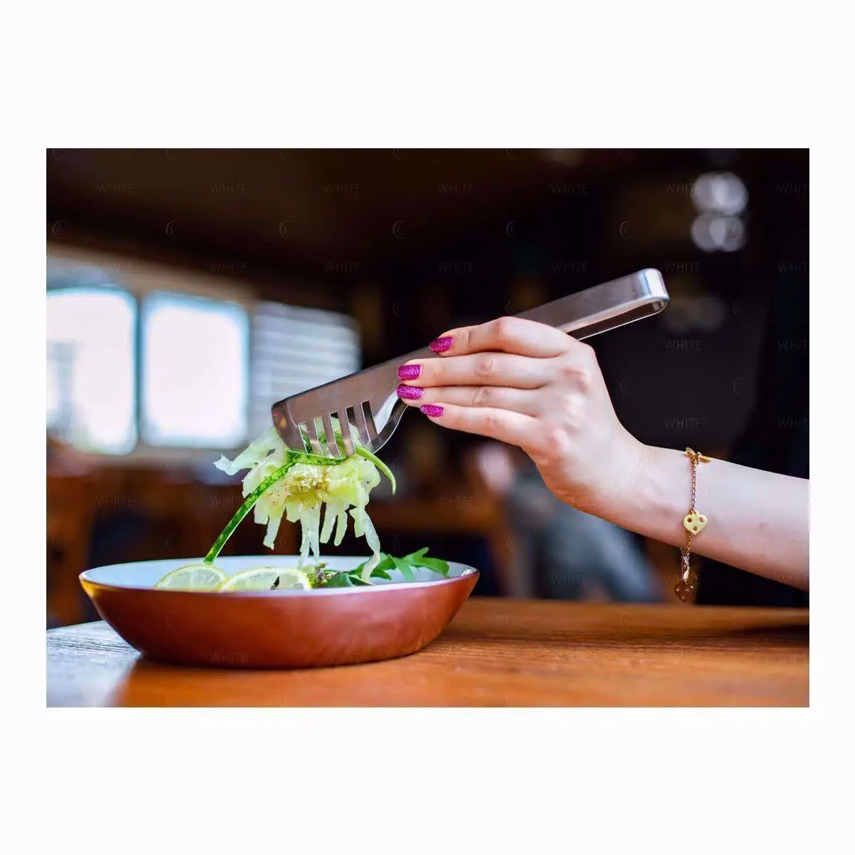 #انبر_سالاد استیل نیم گرد🇨🇳
