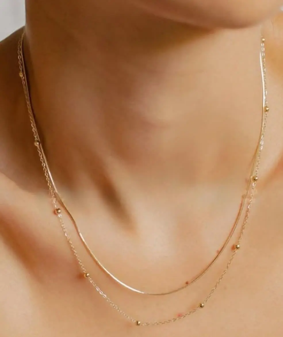 💍گردنبند ماری لوله ای و توپی 🤗