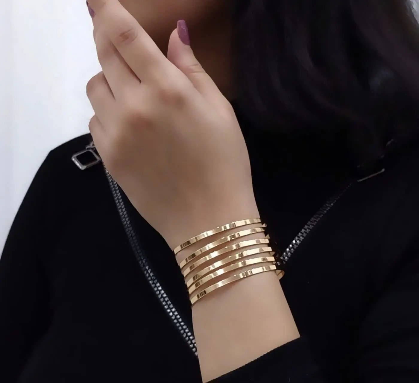 #النگو ۳میل آینه‌ای طرح طلا🤩🔥 😍
