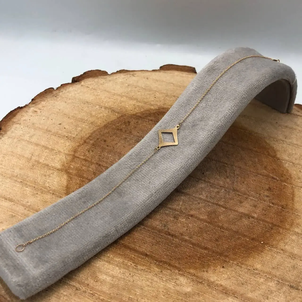 دستبند مینیمال سفارشی مدل لوزی🔸🔷🔸
